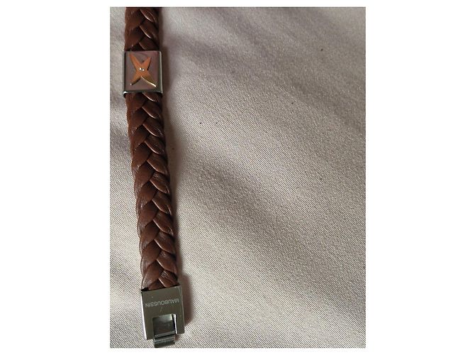 Bracciale in pelle intrecciata marrone Mauboussin - vista 10