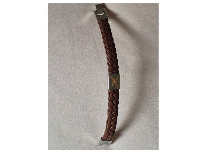 Bracciale in pelle intrecciata marrone Mauboussin - vista 12