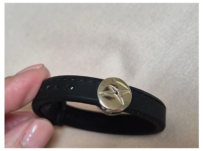 Bracciale Mauboussin in gomma nera, argento e diamante Nero - vista 2