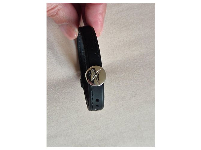 Bracciale Mauboussin in gomma nera, argento e diamante Nero - vista 5