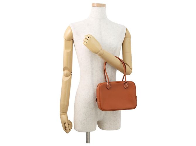 Borsa Hermès Plume Mini in Epsom Cognac - vista 4