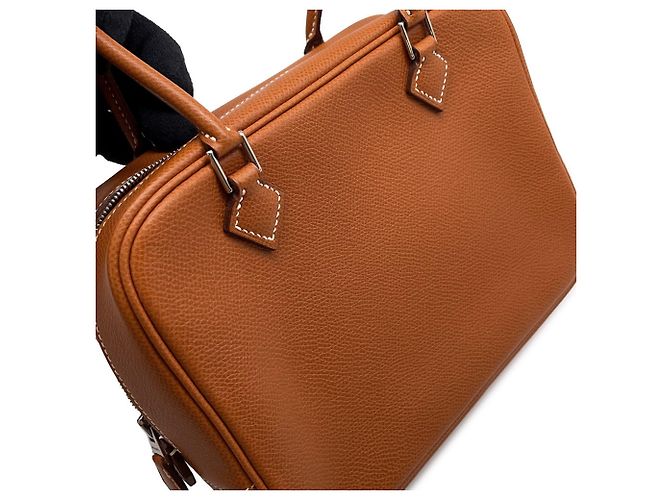 Borsa Hermès Plume Mini in Epsom Cognac - vista 7