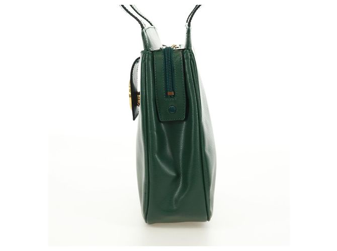Céline Celine Circle Logo Leather Verde - vista 3