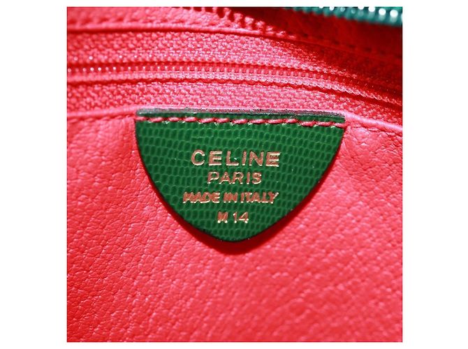 Céline Celine Circle Logo Leather Verde - vista 6