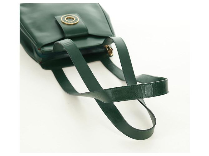 Céline Celine Circle Logo Leather Verde - vista 7