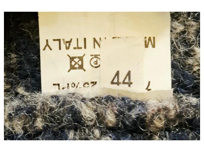 No Brand Hermoso abrigo/cárdigan de lana bouclé Azul Gris - vista 14