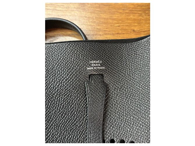 Borsa Mini Evelyne in Taurillon Clemence Nera di Hermès Nero - vista 4
