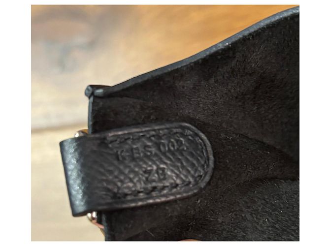 Borsa Mini Evelyne in Taurillon Clemence Nera di Hermès Nero - vista 5