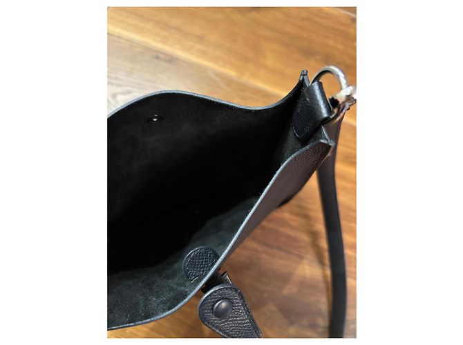 Borsa Mini Evelyne in Taurillon Clemence Nera di Hermès Nero - vista 6