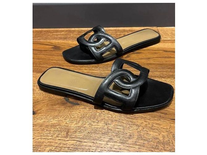 Sandali Aloha Hermès in pelle nera Nero - vista 2