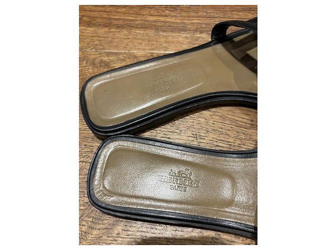 Sandali Aloha Hermès in pelle nera Nero - vista 4