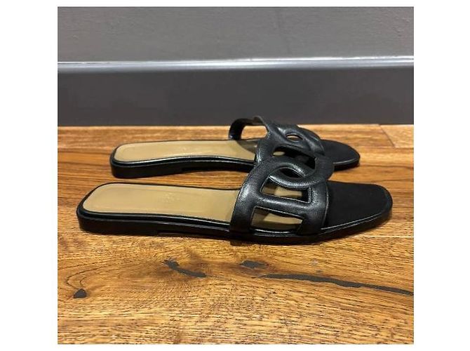 Sandali Aloha Hermès in pelle nera Nero - vista 5