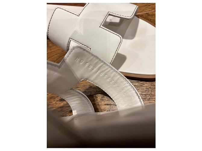 Sandali Hermès Oran in pelle bianca Bianco - vista 4