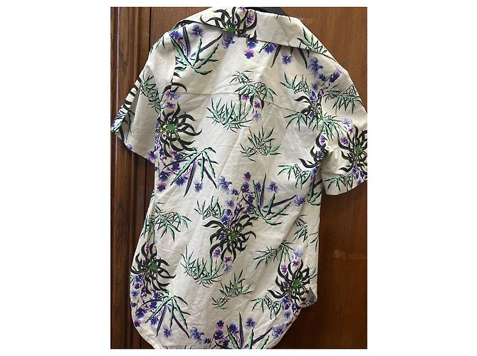 Camicia Kenzo con stampa floreale cotone lino beige Multicolore - vista 6