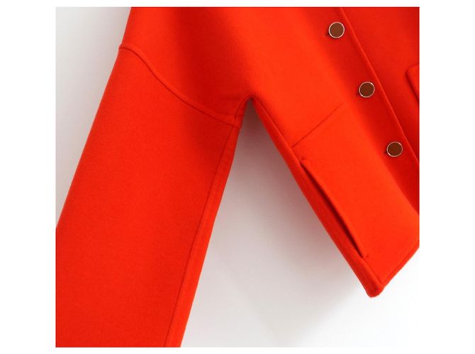 Doppelseitige Kaschmirjacke Rouge Cornaline von Hermès Rot - Ansicht 5