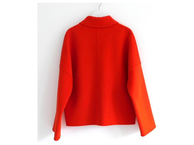 Doppelseitige Kaschmirjacke Rouge Cornaline von Hermès Rot - Ansicht 6