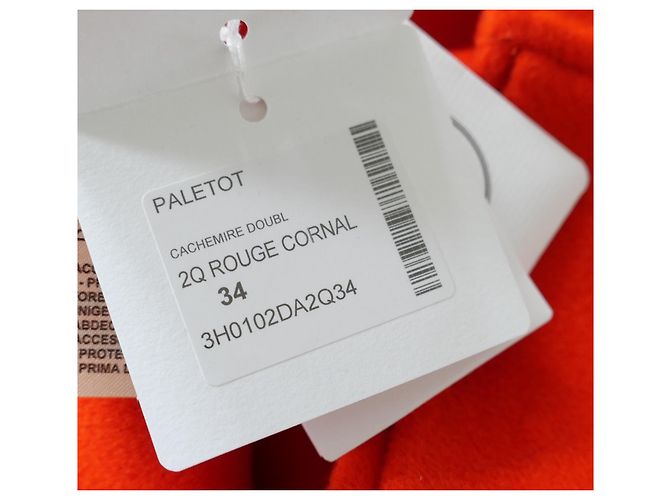 Doppelseitige Kaschmirjacke Rouge Cornaline von Hermès Rot - Ansicht 9