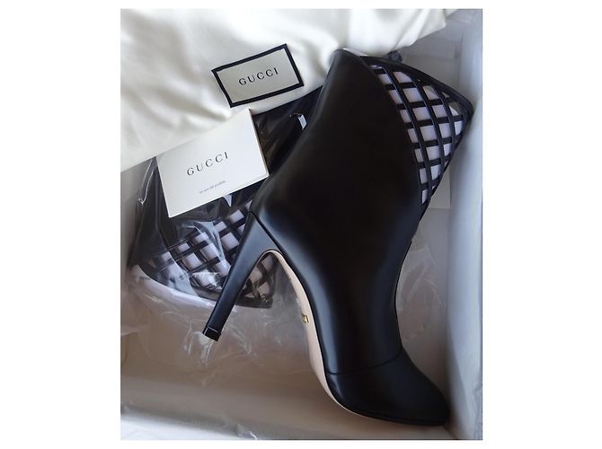 Gucci Originale und Neu! Wunderschöne Lederstiefeletten Größe: 38 Schwarz - Ansicht 12