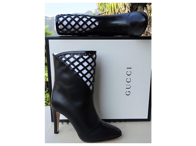 Gucci Originale und Neu! Wunderschöne Lederstiefeletten Größe: 38 Schwarz - Ansicht 2