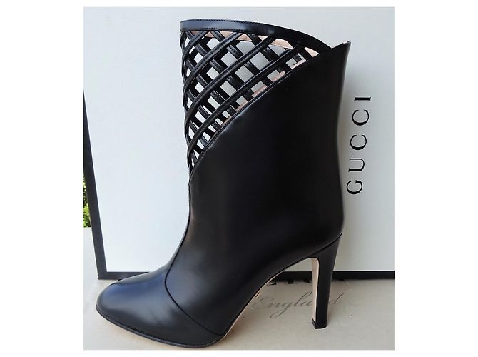 Gucci Originale und Neu! Wunderschöne Lederstiefeletten Größe: 38 Schwarz - Ansicht 4