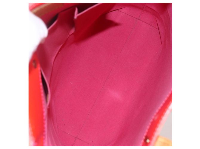 LOUIS VUITTON Monogram Vernis Fluo Reade MM Borsa a Mano Rosa M91900 LV Auth 172626 - vista 11
