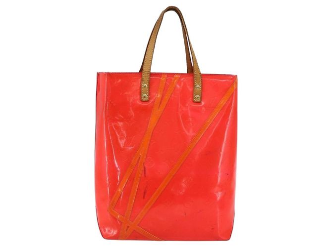 LOUIS VUITTON Monogram Vernis Fluo Reade MM Borsa a Mano Rosa M91900 LV Auth 172626 - vista 13