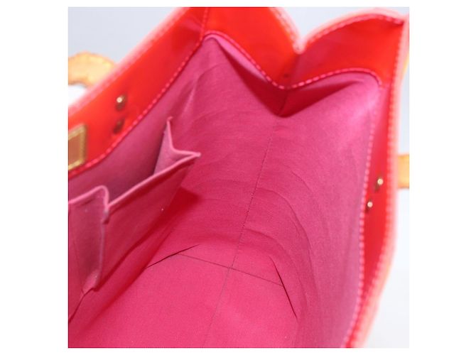 LOUIS VUITTON Monogram Vernis Fluo Reade MM Borsa a Mano Rosa M91900 LV Auth 172626 - vista 17