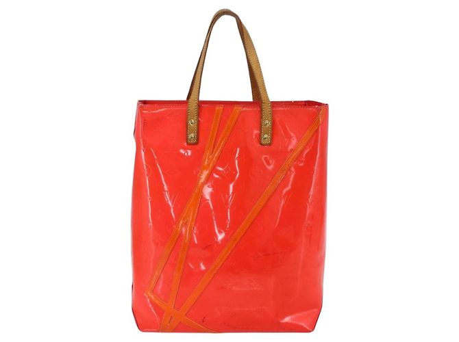 LOUIS VUITTON Monogram Vernis Fluo Reade MM Borsa a Mano Rosa M91900 LV Auth 172626 - vista 2