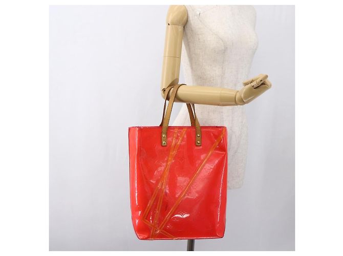 LOUIS VUITTON Monogram Vernis Fluo Reade MM Borsa a Mano Rosa M91900 LV Auth 172626 - vista 20