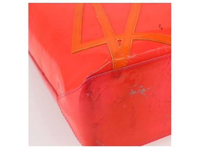 LOUIS VUITTON Monogram Vernis Fluo Reade MM Borsa a Mano Rosa M91900 LV Auth 172626 - vista 9