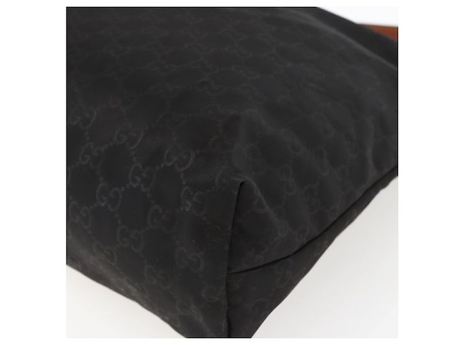 Borsa a Spalla GG in Tela Gucci Nylon Nero Argento 308840 Auth ep13242 - vista 10