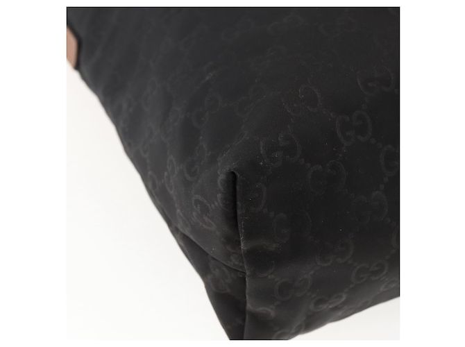 Borsa a Spalla GG in Tela Gucci Nylon Nero Argento 308840 Auth ep13242 - vista 13