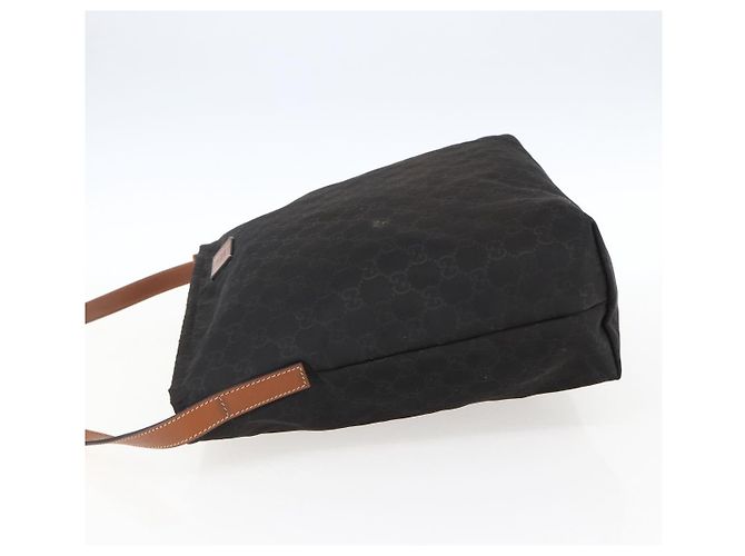 Borsa a Spalla GG in Tela Gucci Nylon Nero Argento 308840 Auth ep13242 - vista 4