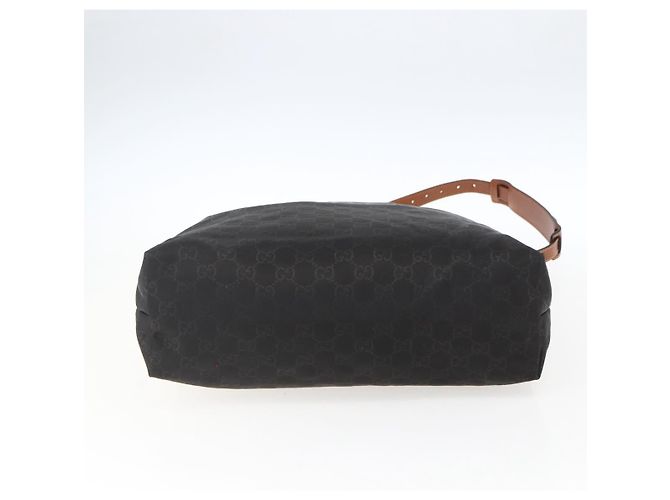 Borsa a Spalla GG in Tela Gucci Nylon Nero Argento 308840 Auth ep13242 - vista 9