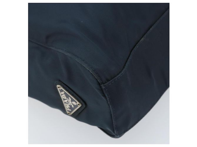 PRADA Borsa a mano in nylon blu navy Auth bs33446 - vista 14