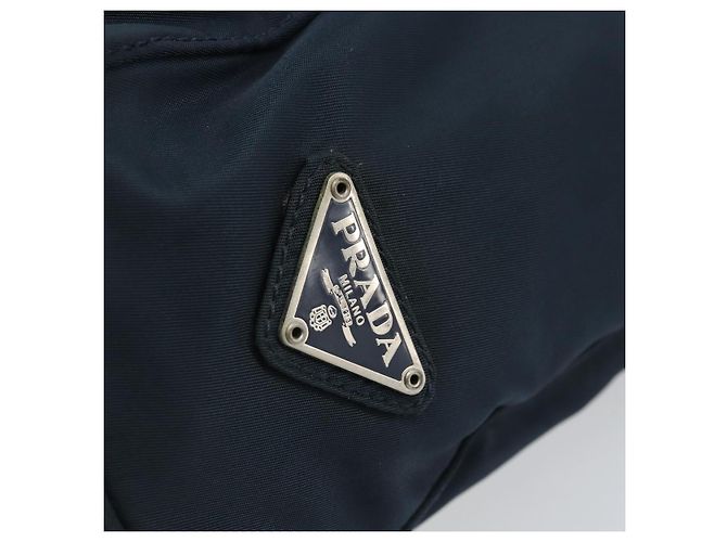 PRADA Borsa a mano in nylon blu navy Auth bs33446 - vista 17