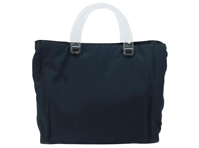 PRADA Borsa a mano in nylon blu navy Auth bs33446 - vista 2