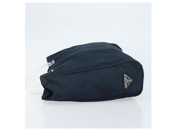 PRADA Borsa a mano in nylon blu navy Auth bs33446 - vista 4
