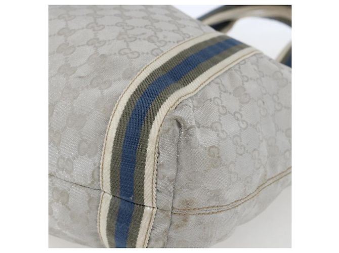 Borsa Tote GG Canvas Sherry Line Gucci Grigio Argento 189669 Auth am10701 Marrone - vista 10