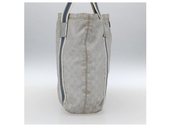 Borsa Tote GG Canvas Sherry Line Gucci Grigio Argento 189669 Auth am10701 Marrone - vista 4