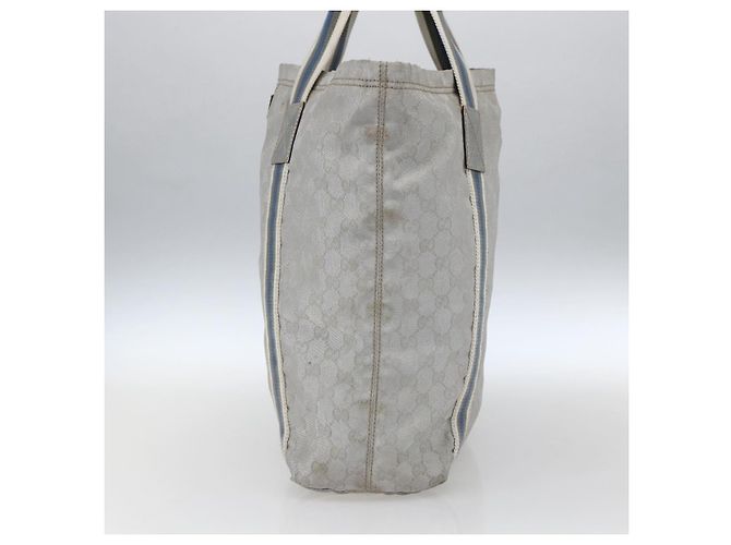 Borsa Tote GG Canvas Sherry Line Gucci Grigio Argento 189669 Auth am10701 Marrone - vista 5