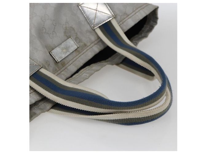Borsa Tote GG Canvas Sherry Line Gucci Grigio Argento 189669 Auth am10701 Marrone - vista 7