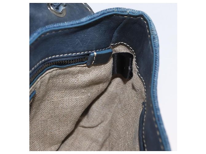 Borsa a Spalla con Catena PRADA in Denim Blu Argento Auth gh1755V - vista 24
