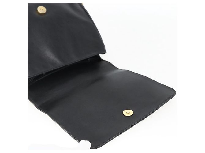 Gucci Borsa a Spalla Horsebit in Pelle Nera e Oro Auth 173650 Nero D'oro - vista 14