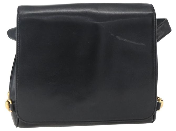 Gucci Borsa a Spalla Horsebit in Pelle Nera e Oro Auth 173650 Nero D'oro - vista 2