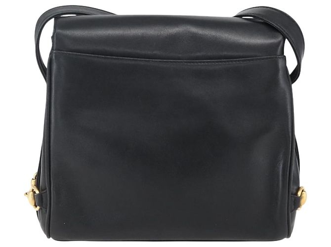Gucci Borsa a Spalla Horsebit in Pelle Nera e Oro Auth 173650 Nero D'oro - vista 3