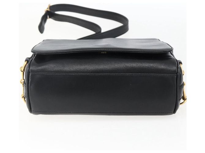 Gucci Borsa a Spalla Horsebit in Pelle Nera e Oro Auth 173650 Nero D'oro - vista 9