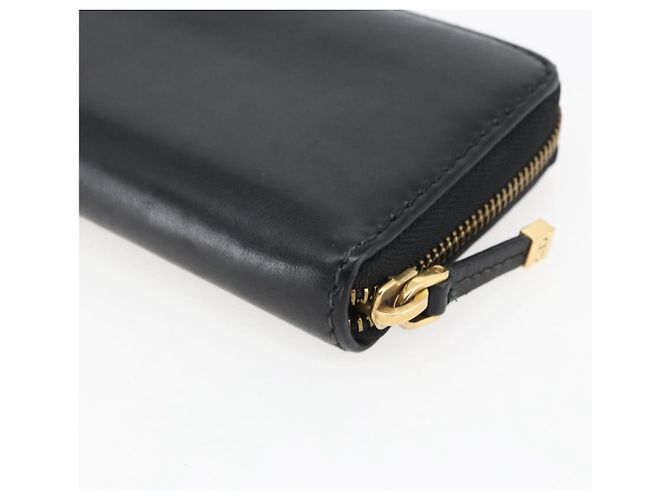 Runder Langer Geldbeutel aus Leder Schwarz Gold Authentisch Christian Dior am10801 - Ansicht 10
