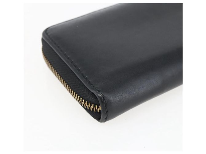 Runder Langer Geldbeutel aus Leder Schwarz Gold Authentisch Christian Dior am10801 - Ansicht 11