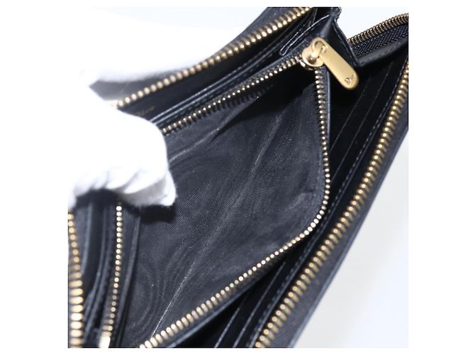 Runder Langer Geldbeutel aus Leder Schwarz Gold Authentisch Christian Dior am10801 - Ansicht 21